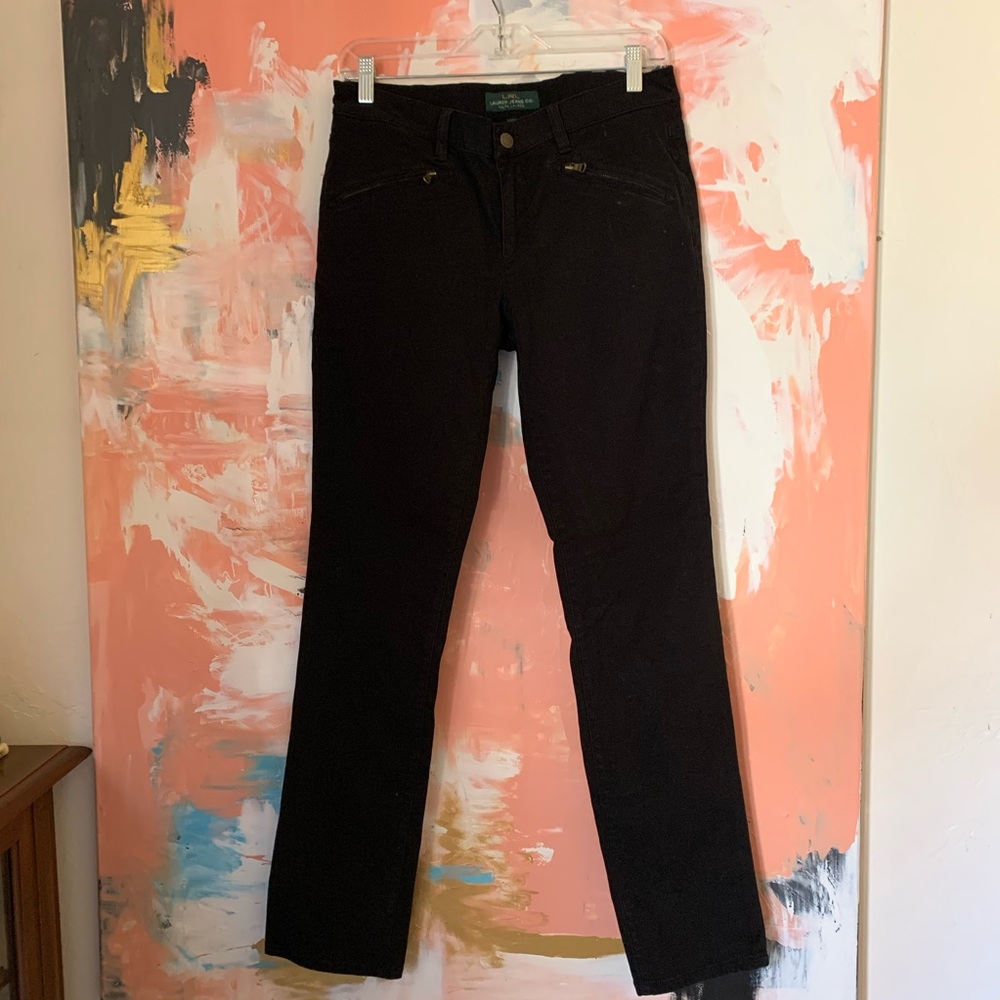 Black sateen jeans